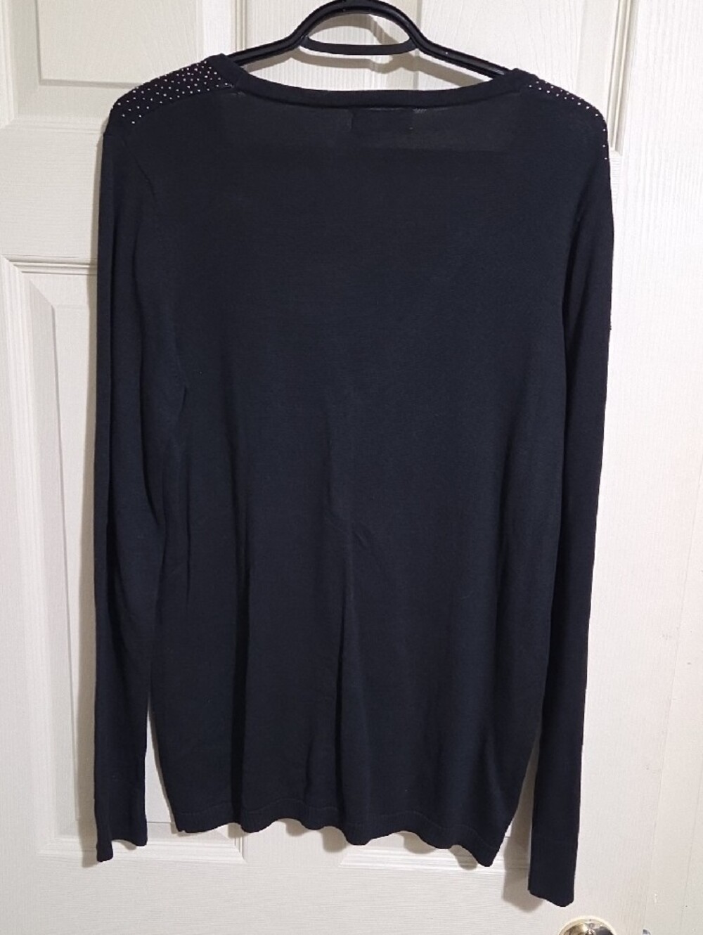 Calvin Klein Black Cardigan with Sparkling Gold Accents - Picture 4 of 6